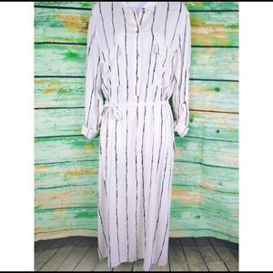NWT Asos Belted Maxi Shirt Dress Striped Size 12